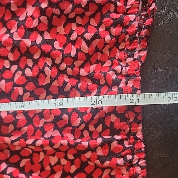 Michael by Michael kors Women's pink and red elbow sleeve patterned top size L - Picture 6 of 8